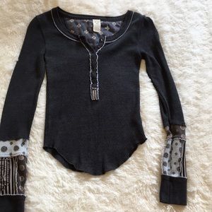 Free people we the free charcoal grey Henley